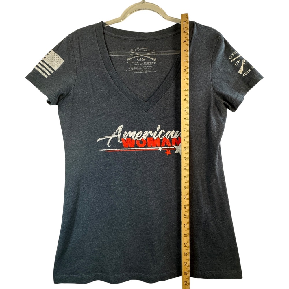 Grunt Style Valkyrie Tee Sz M Black Patriotic Warrior Graphic Top USA Warcore - Picture 5 of 6